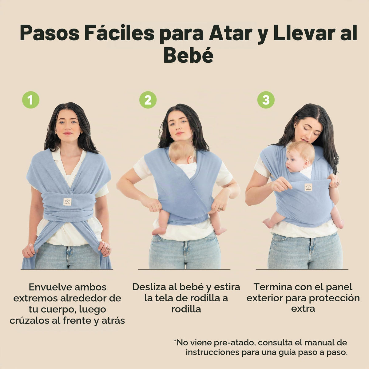 Portabebés KeaBabies - Portabebé envolvente todo en 1 original, portabebés para recién nacidos a niños pequeños, fácil de usar, sin manos para un vínculo, ligero, envolvente para bebé transpirable