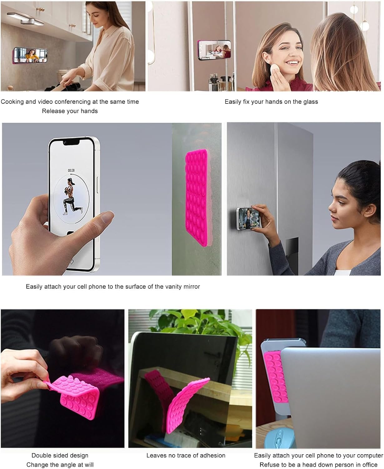 Soporte para Teléfono 15PCS Ventosa Silicona Antideslizante para Accesorios Móviles iPhone y Android