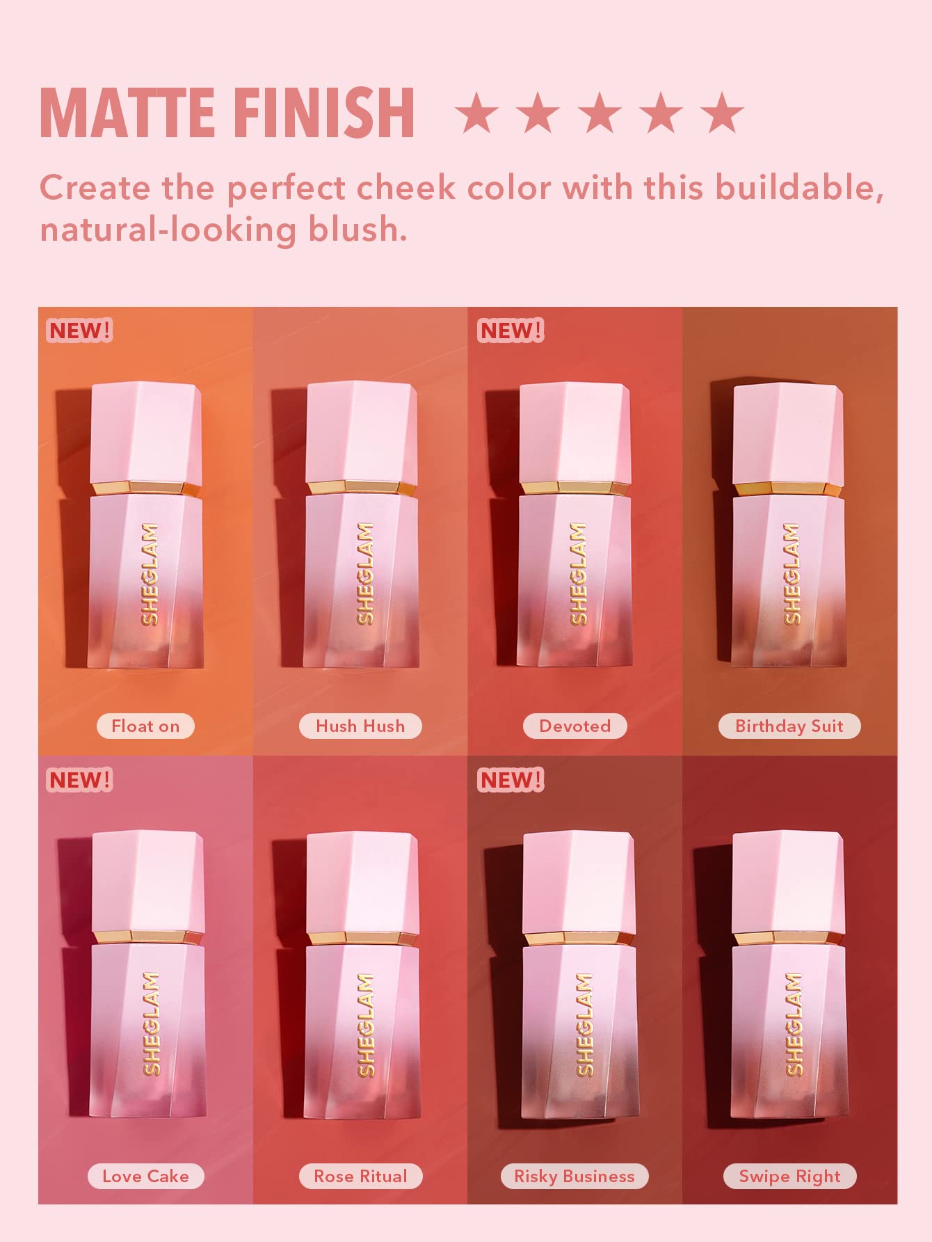 SHEGLAM Maquillaje colorete líquido Color Bloom para mejillas con acabado mate - Hush Hush