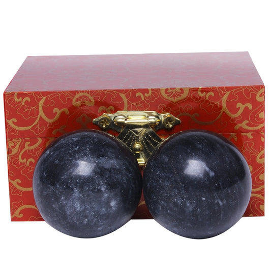 BRABUD BS021 - Pelotas de ejercicio chino de 1.4 pulgadas, color gris oscuro, para aliviar el estrés sin campanas
