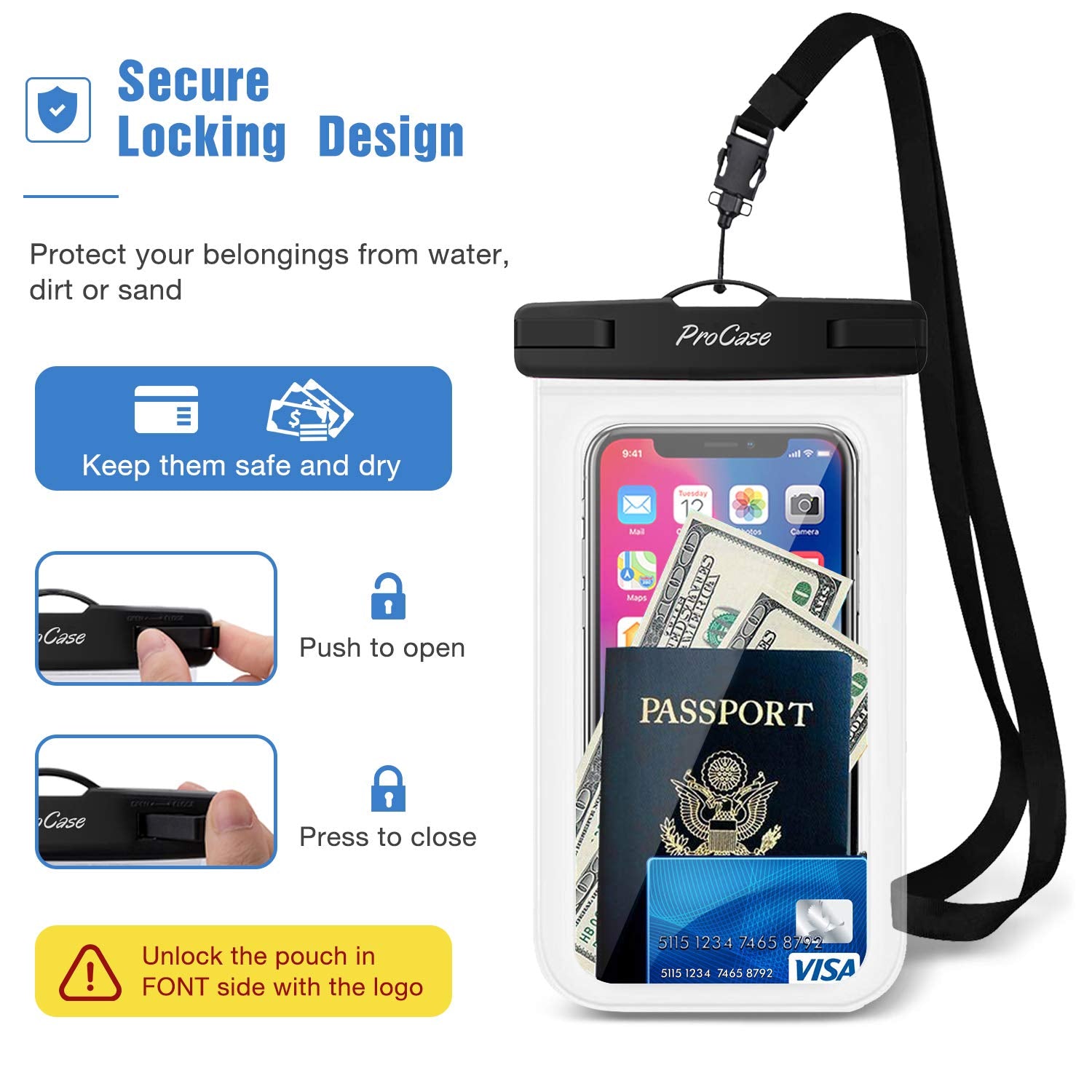 Fundas Impermeables para Celular ProCase Claro hasta 7"