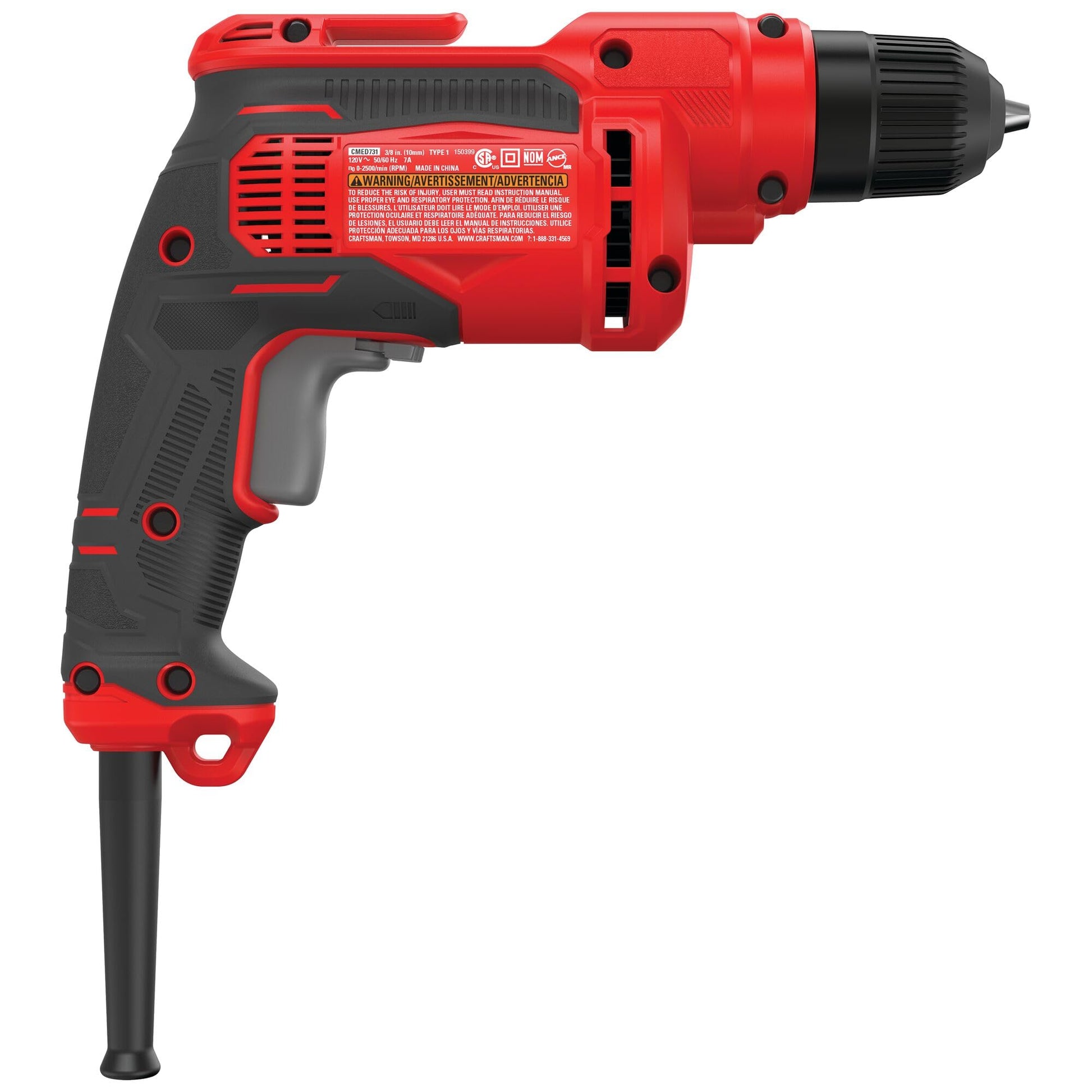 CRAFTSMAN Taladro Atornillador de 3/8 Pulgadas de 840W 7.0Ah CMED731