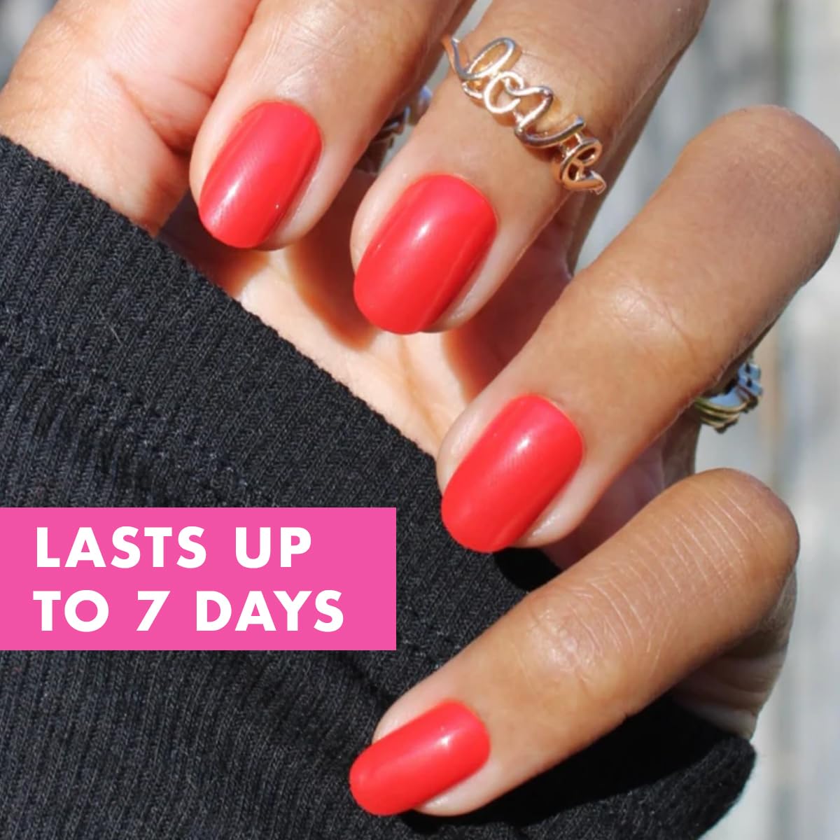 Olive & June Uñas postizas Classic Super Stick Mani | No se necesita pegamento | 32 pestañas, 16 tamaños | Pestañas no tóxicas, fáciles de poner y quitar, aspecto realista que no daña las uñas | Durac