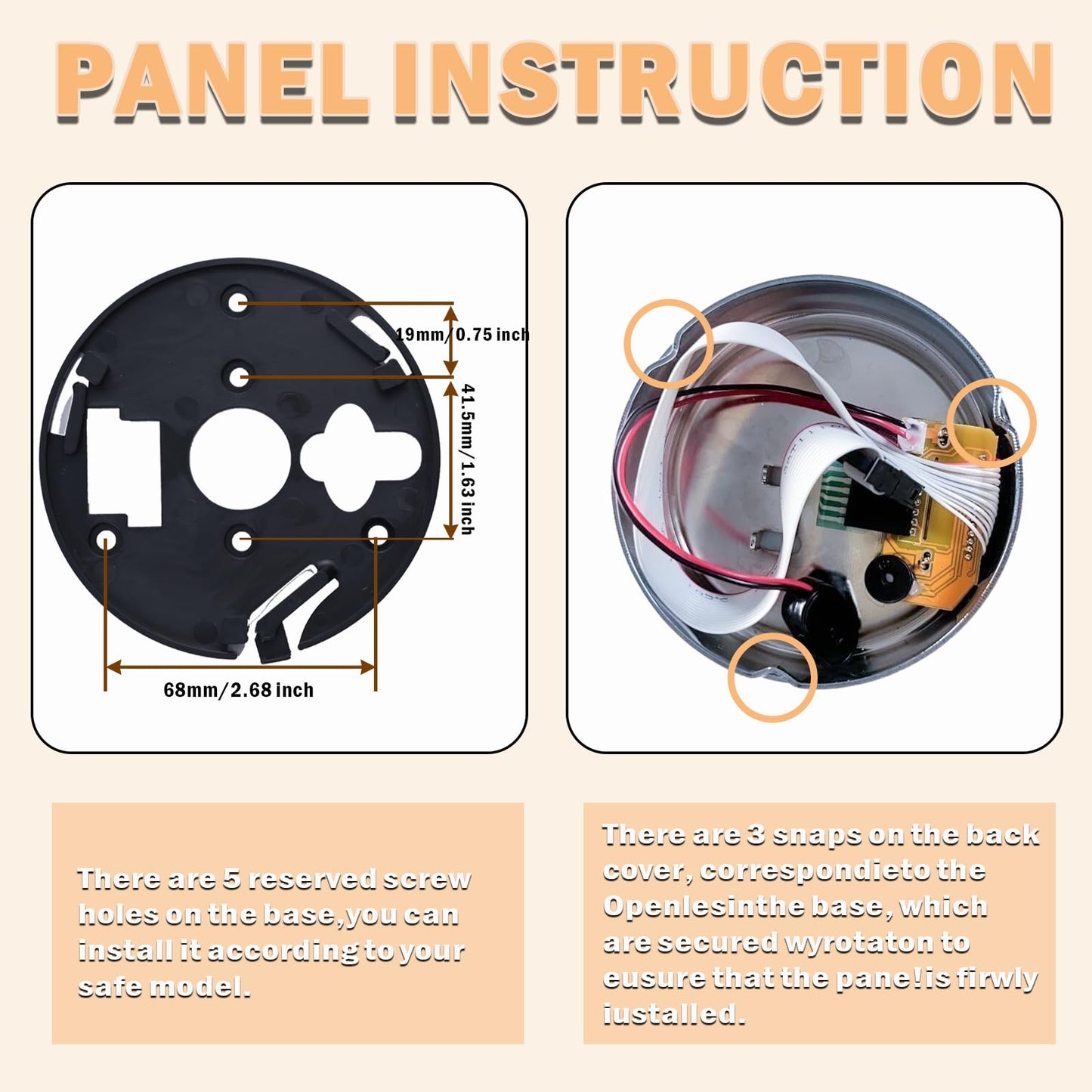 Cerradura Electrónica WAH LIN PARTS Cromada de Alta Seguridad para Cajas Fuertes