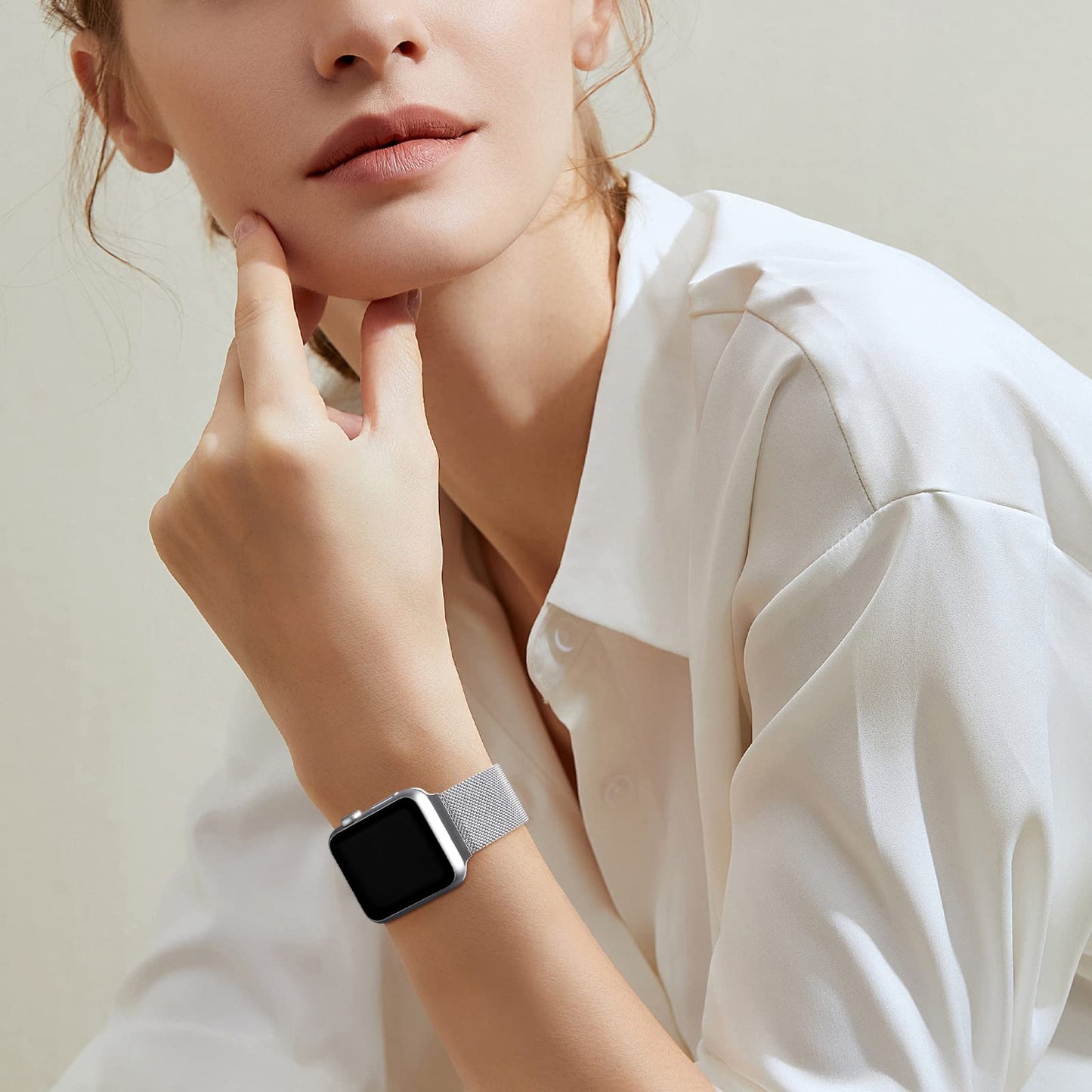 GEAK Compatible con Correa Apple Watch 38mm 40mm 41mm 42mm 44mm 45mm 49mm, Clásica Correa de Metal de Acero Inoxidable Compatible con iWatch Series 9 8 7 6 5 4 3 2 1/SE Ultra 2