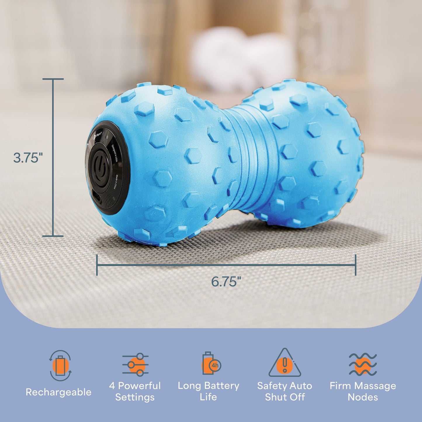 LifePro - Bola de masaje vibratoria de 4 velocidades, masajeador de maní combina una bola de lacrosse con rodillo de espuma vibrante, rodillo de vibración para recuperación, movilidad y terapia de