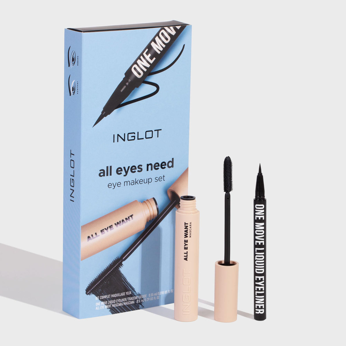 INLGOT | All Eyes Need Set | Set máscara + eyeliner rotulador