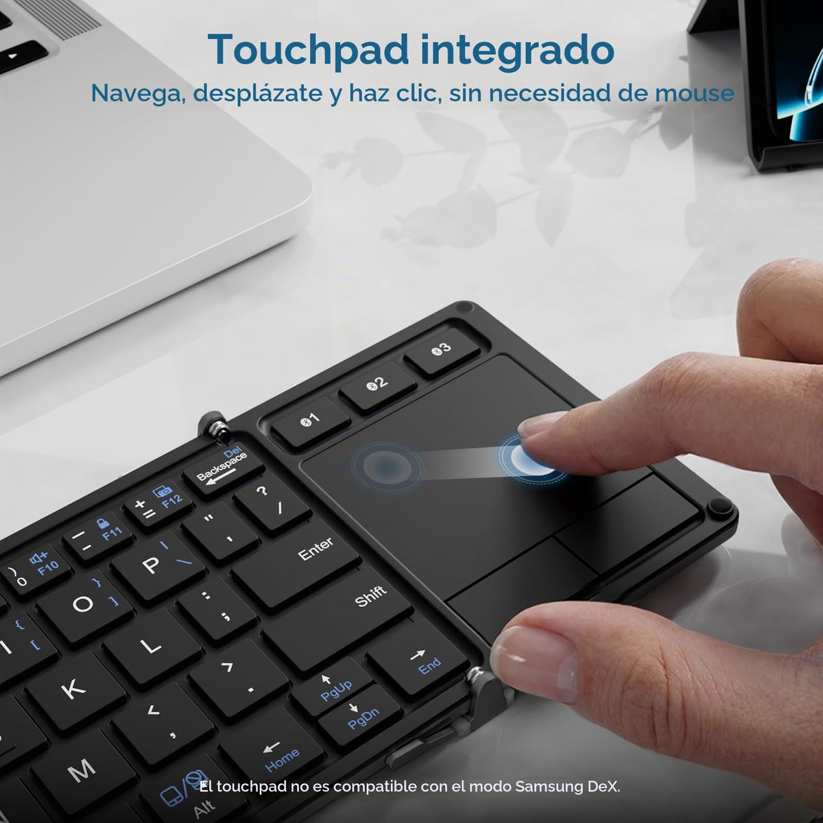 Teclado Plegable iClever Negro Inalámbrico con Touchpad y Conexión Múltiple
