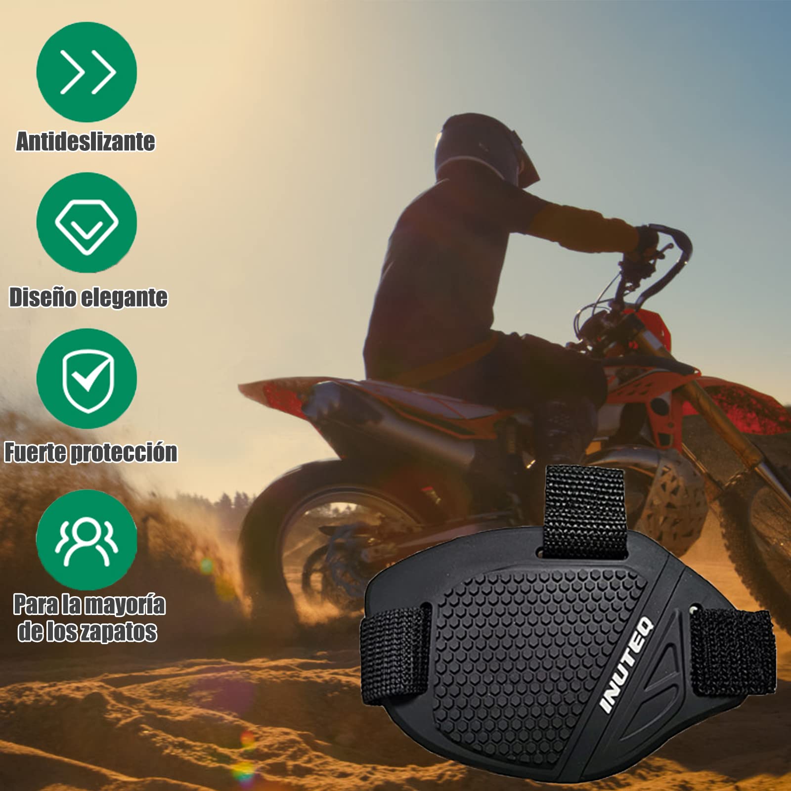 HEKE Accesorios de Cambio de Marchas de Motocicleta para Zapatos, Protector de Botas de Goma de Motocicleta con Correa para Zapatos, Cubierta Protectora Antideslizante para Zapatos, 1 Pieza