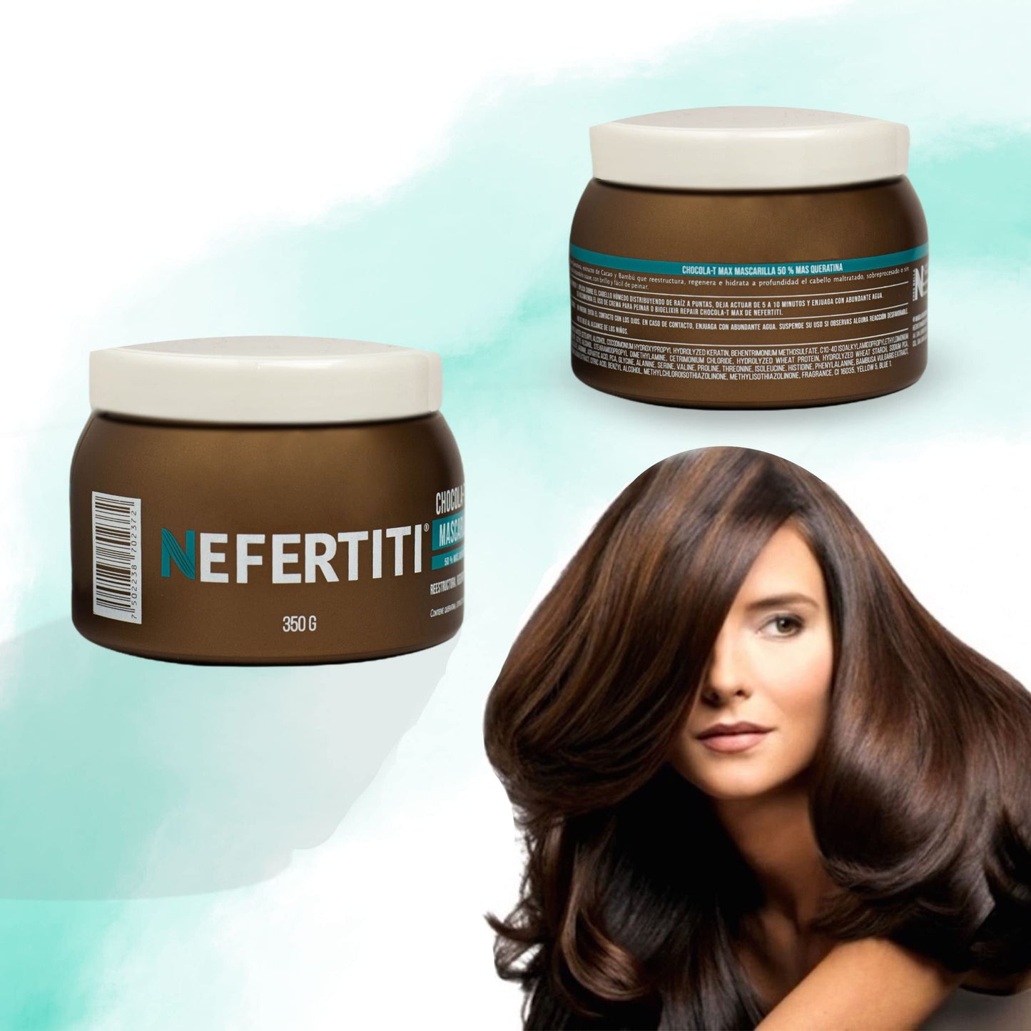 Kit Mascarilla Nefertiti Keratina y Bioelixir Chocola-T Max Tratamiento Capilar Severamente Dañado y Procesado