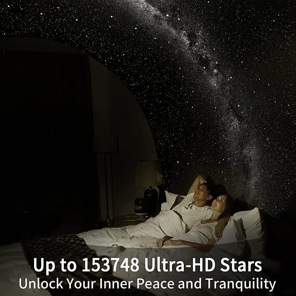 Proyector de Estrella de Planetario, Proyector de Galaxia para Recámara, Luz Nocturna de Galaxia Ultra Clara con 13 Discos de Galaxia Reemplazables 4K Rotación de 360 Grados Luz de Cielo Real para