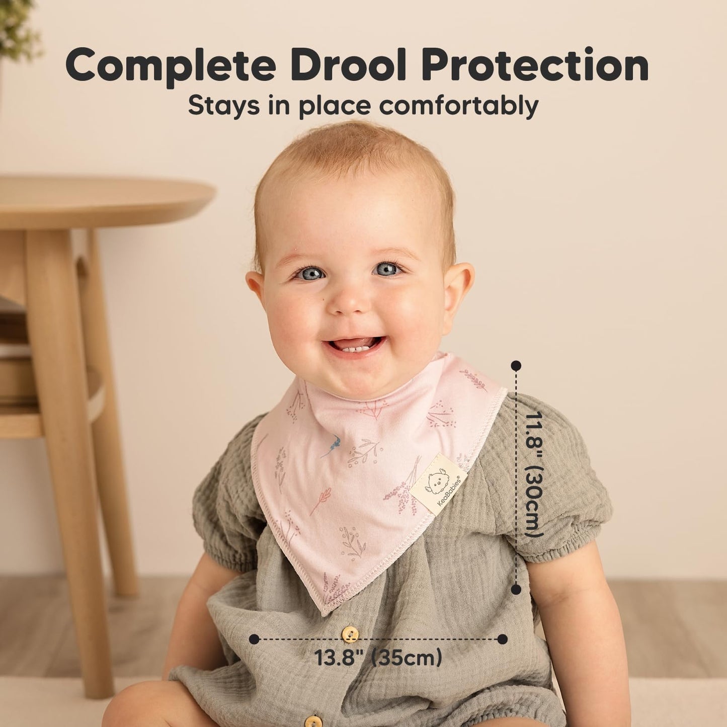 Paquete de 8 baberos orgánicos para niñas – Baberos triangulares súper absorbentes para bebés babeos y dentición, 100% algodón extra suave para recién nacido, bebé de 0 a 36 meses (dulce encanto)