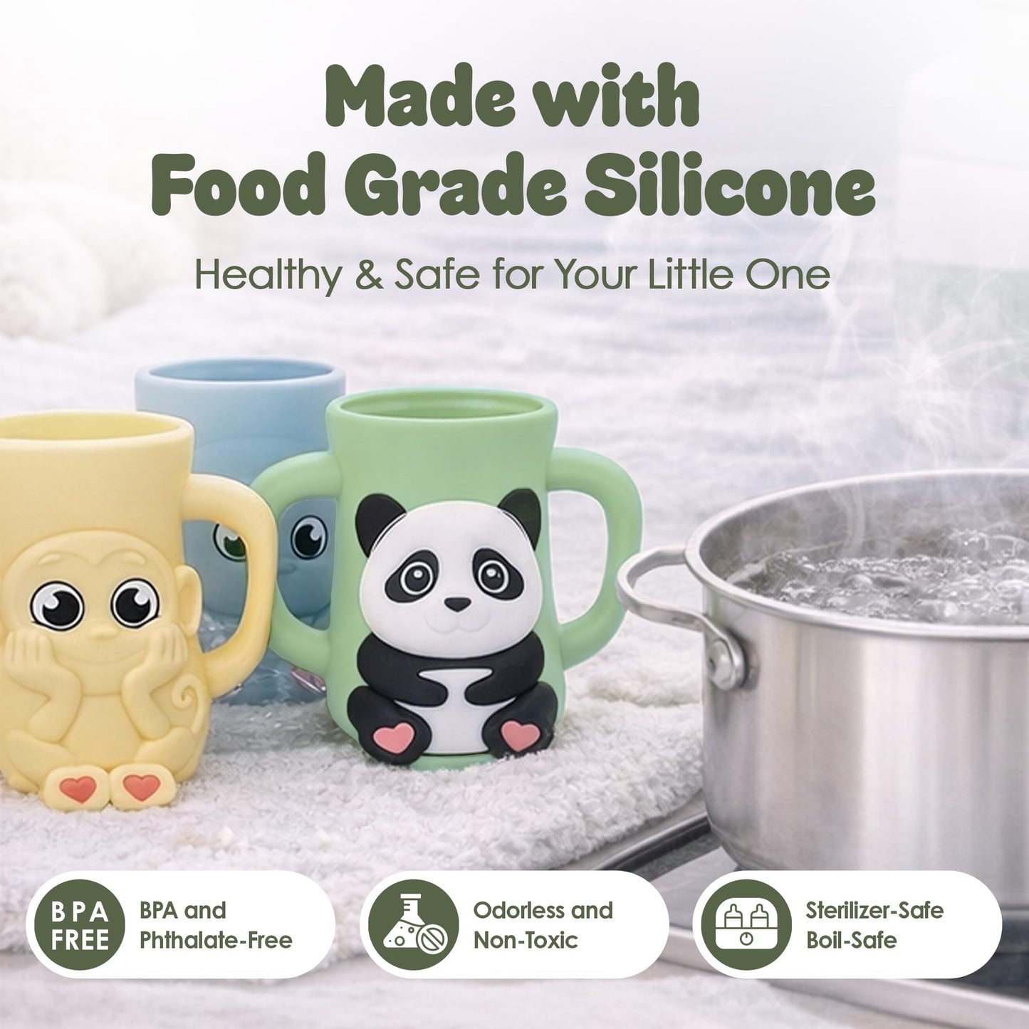 Celuna Funda de silicona para biberón Philips Avent Natural de 237 ml (8 oz) | Protector anticaídas + Asas de fácil agarre | Material seguro sin BPA | Biberón no incluido