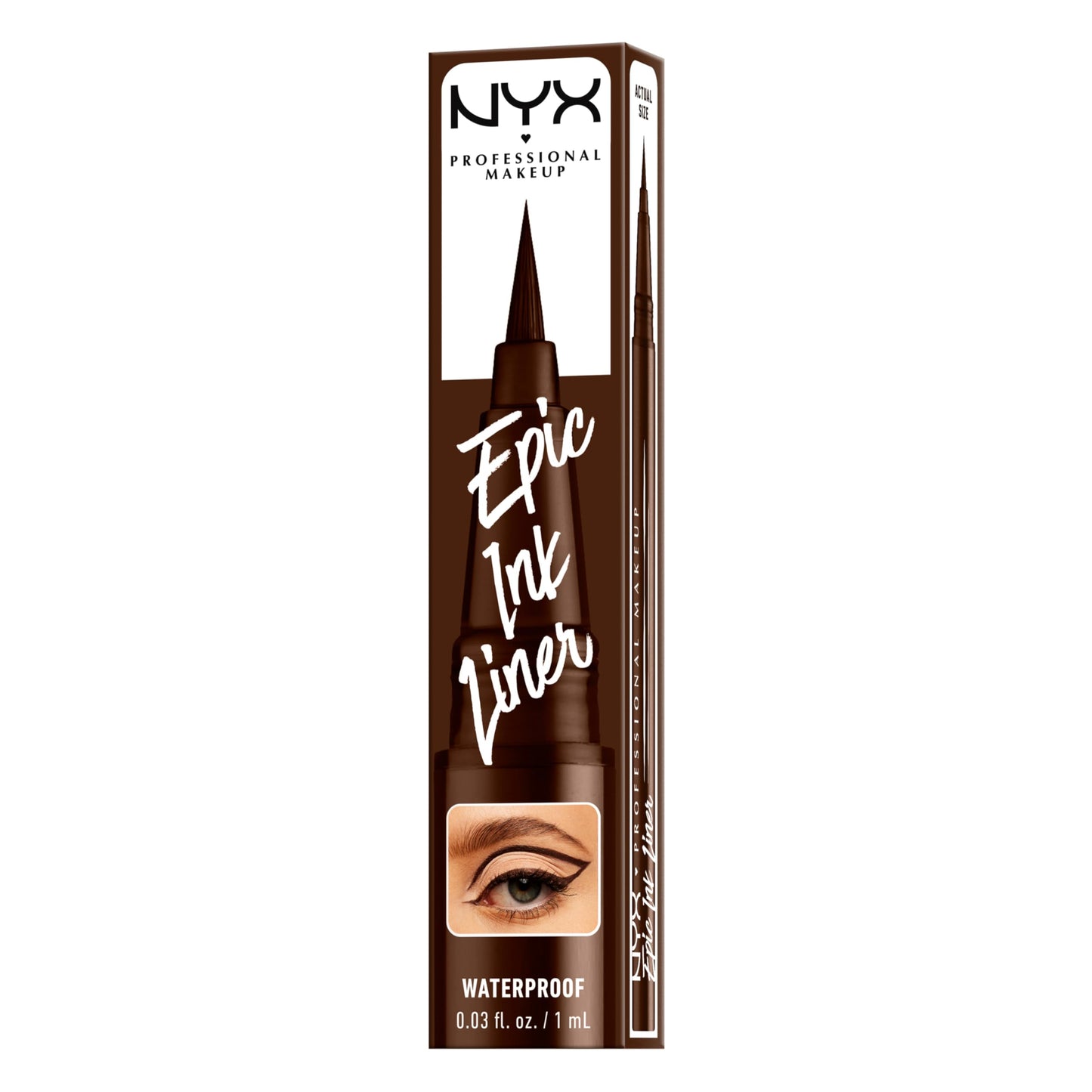 Nyx Professional Makeup, Epic Ink Liner, Delineador de Ojos, Milk Chocolate
