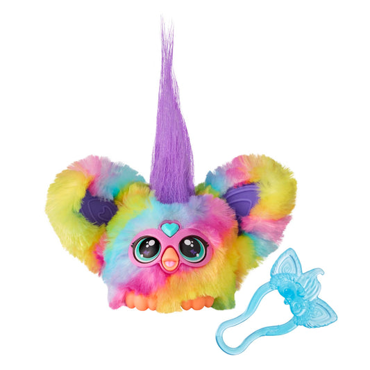Furby Furblets Peluche Miniamigo Ray-Vee - Peluche electrónico arcoíris con más de 45 Sonidos, música K-Pop y Frases en Furbish con Llavero para niños y niñas a Partir de 6 años
