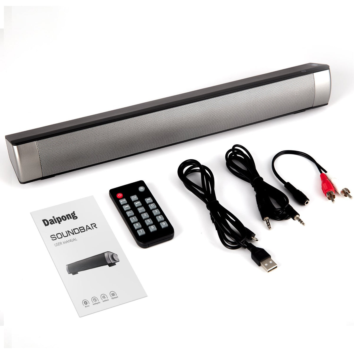 Barra de Sonido TV Soundbar Bluetooth Inalámbrico y con Cable Surround para Teatro en Casa