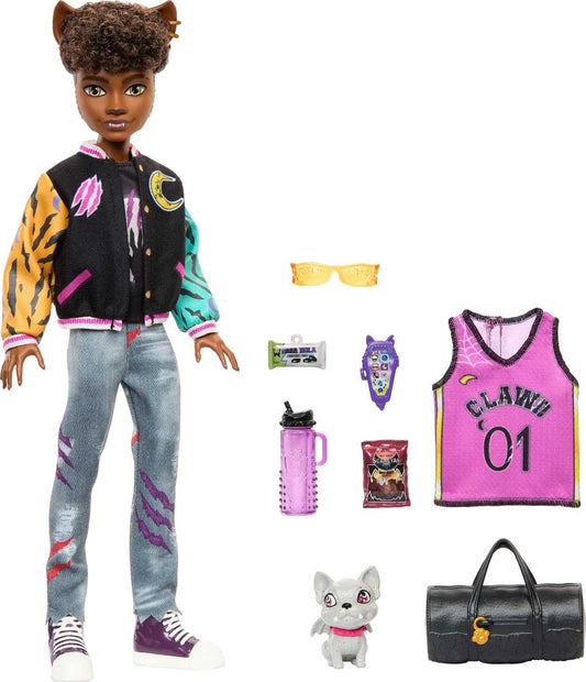 Muñeca Monster High Hombre Lobo con Bulldog Gárgola y Accesorios Temáticos