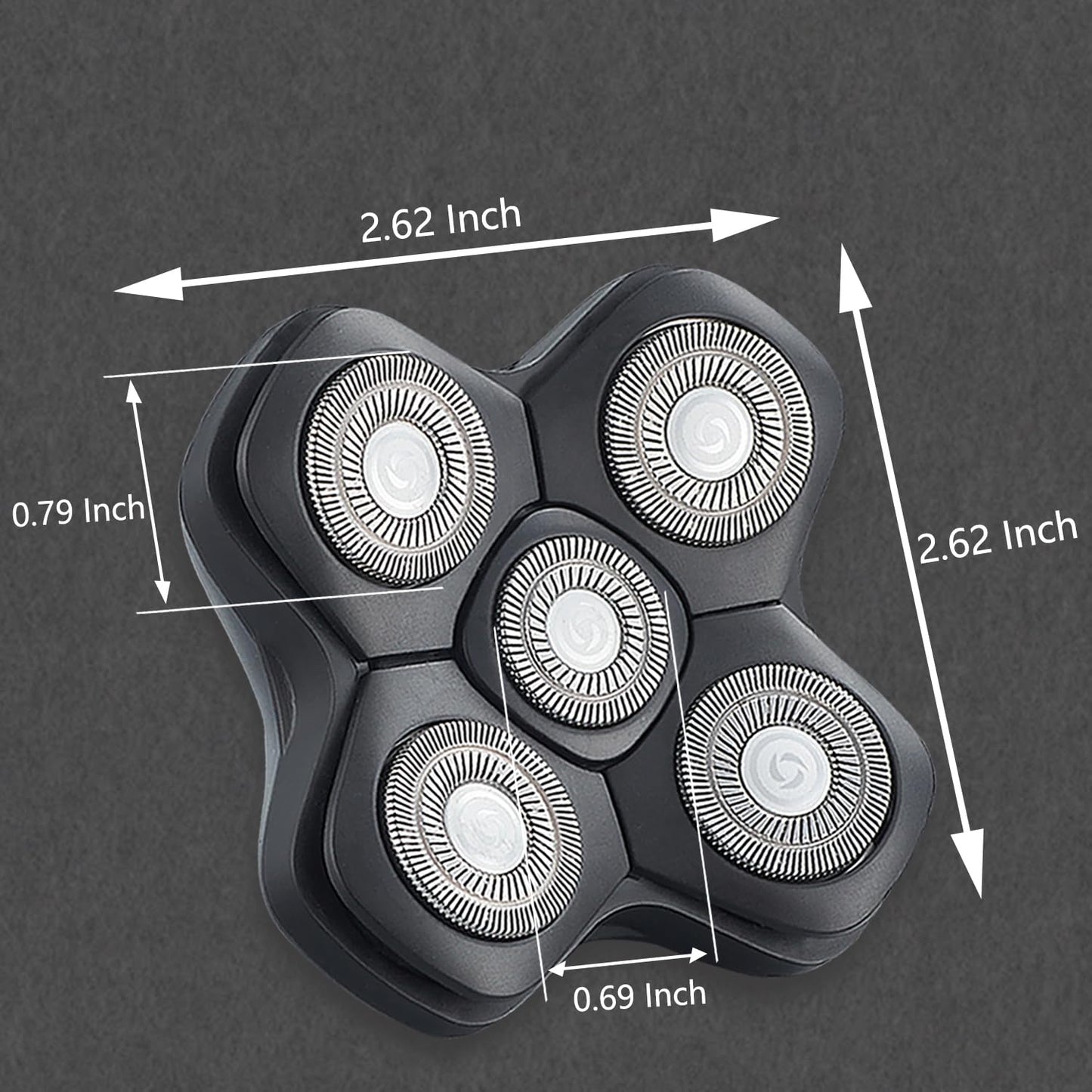 HONTEC - Recambio universal de 5 cuchillas para afeitadora de interfaz magnética, cabezal de repuesto para afeitadora eléctrica (5D negro)