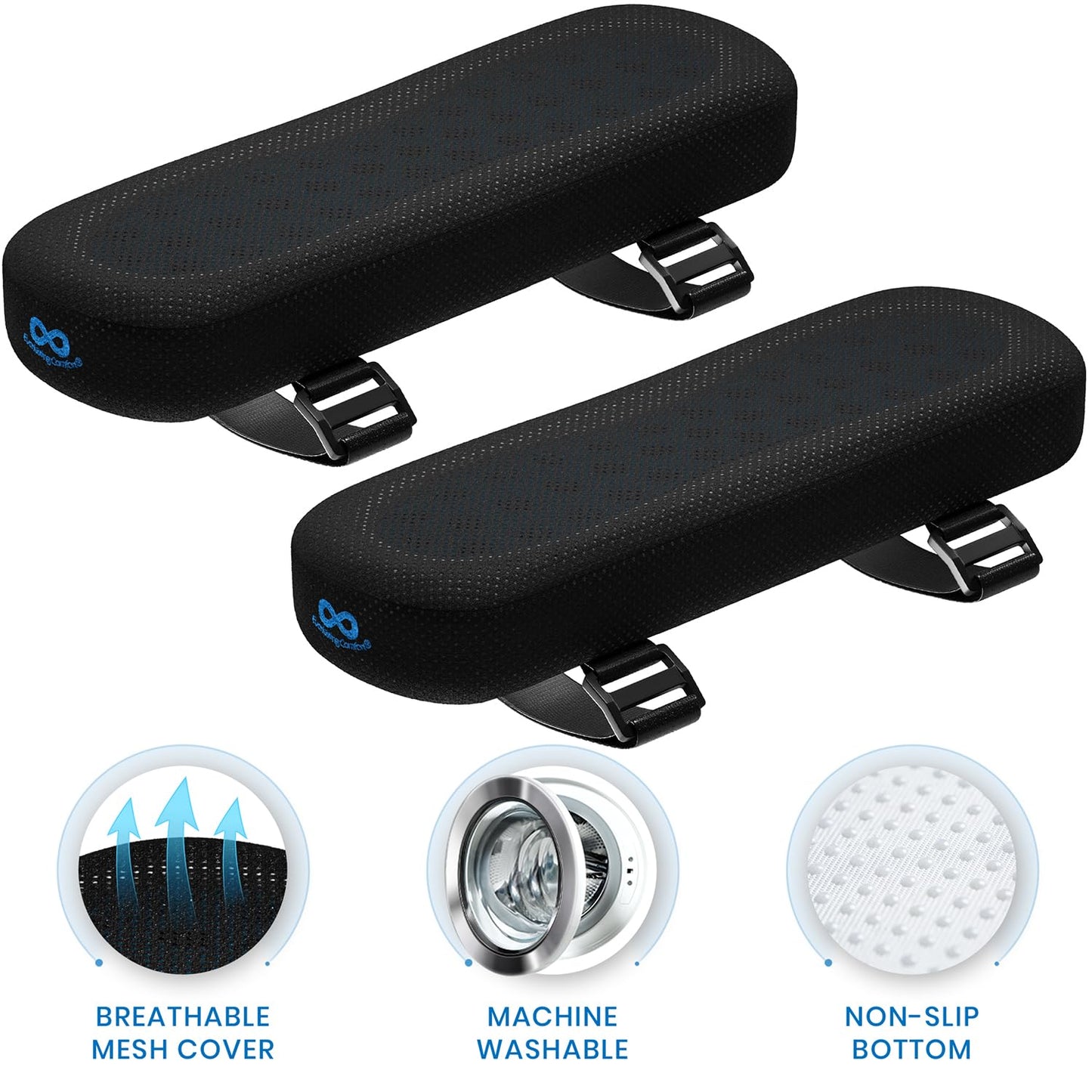 Reposabrazos Everlasting Comfort Negro Ajustable para Silla