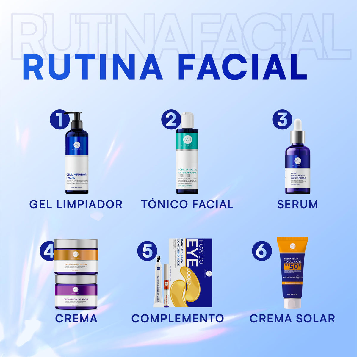 MIST JEWEL - HYDRA - Serum Acido hialuronico facial concentrado para arrugas antiedad | Hyaluronic acid suero para el rostro de alta concentración hidratante intenso y rejuvenecedor 50ml (AH Concentrado)