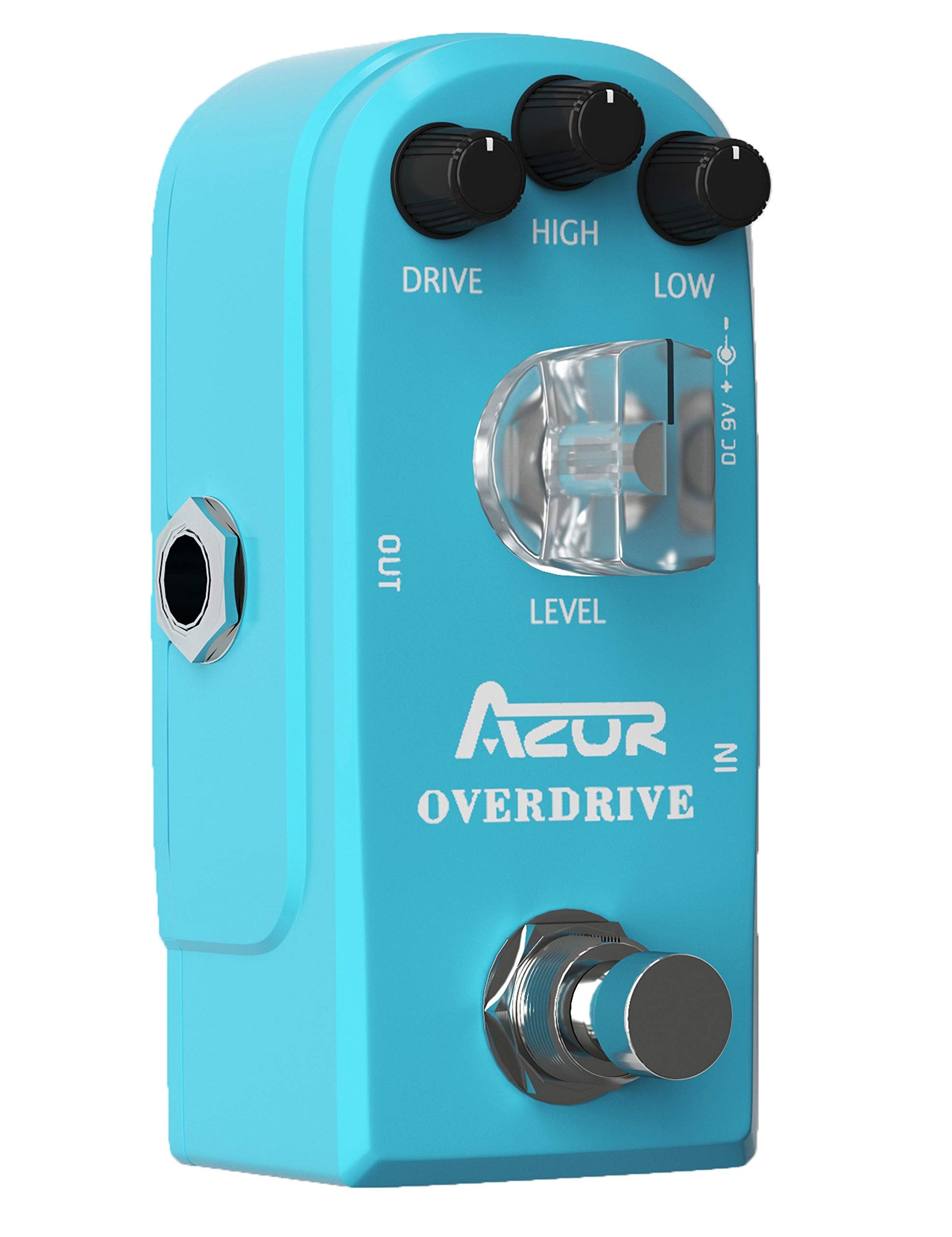 AZOR Overdrive - Pedal de efecto de guitarra de alta y baja, 3 modos, mini pedal para guitarra eléctrica True Bypass