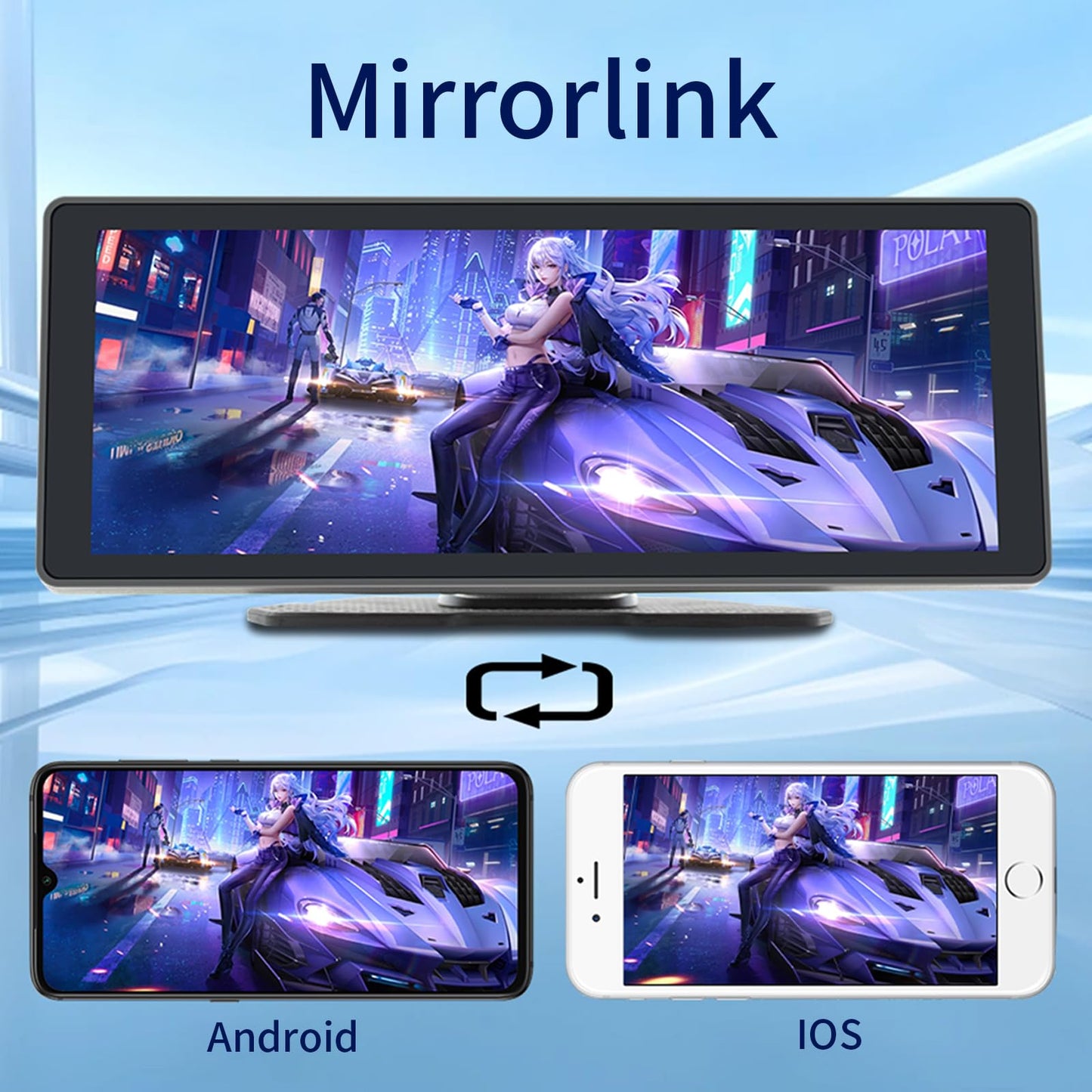 FINYQBET Autoestéreo para Carro con Pantalla de 10.26 Pulgadas, Compatible con Apple CarPlay y Android Auto Inalámbrico, Bluetooth 5.0, Soporte para Cámara de Respaldo y Grabación de Video