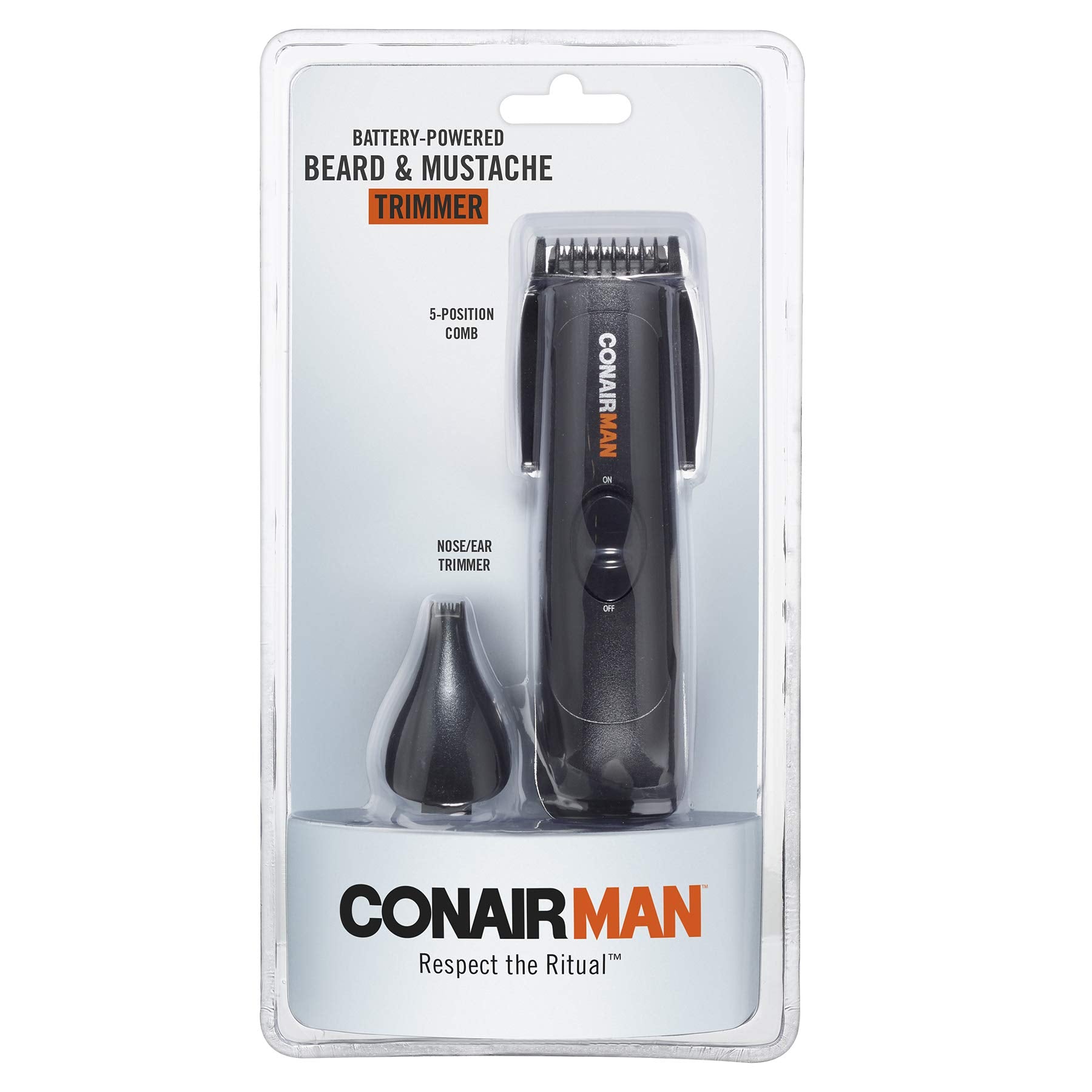 Cortadora de barba y bigote ConairMAN, cortadora de barba y bigote a batería