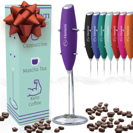 Mezclador de Agua y Varita Espumadora Elementi Blanca de Alta Potencia para Café