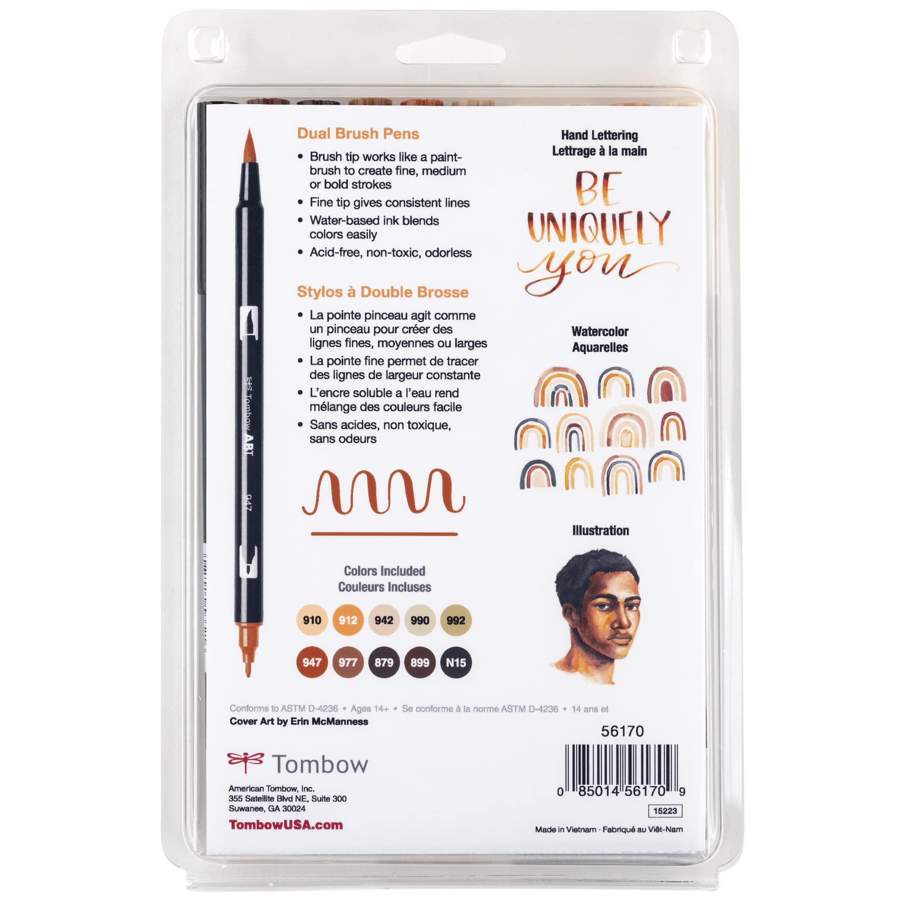 Rotuladores Artísticos Tombow Retrato Doble Pincel Paquete 10
