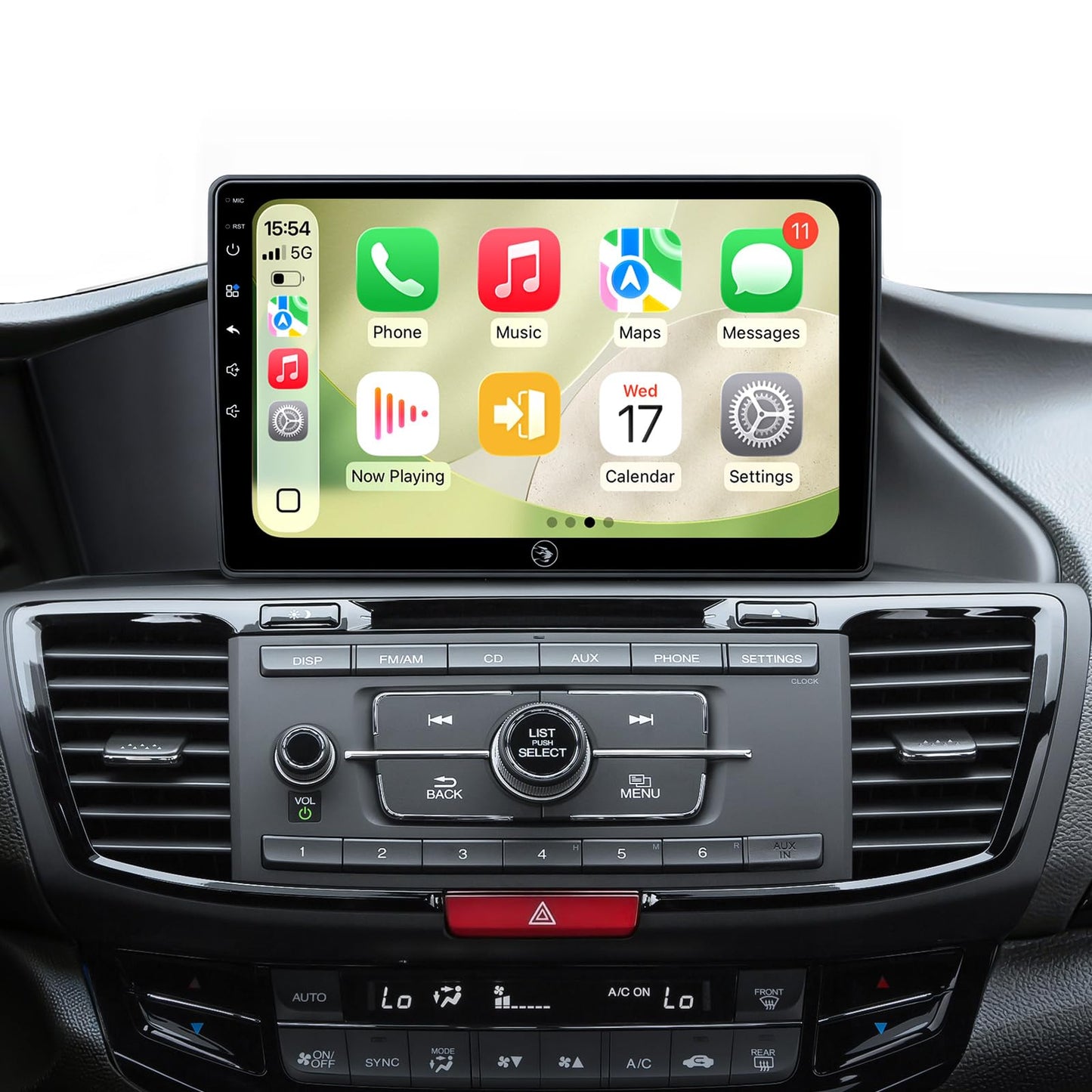 QLED Linux - Estéreo de coche para Honda Accord 2013-2017 (9ª generación) - Actualización de radio automática inalámbrica CarPlay Android, conserva la cámara de visión trasera de fábrica, Bluetooth