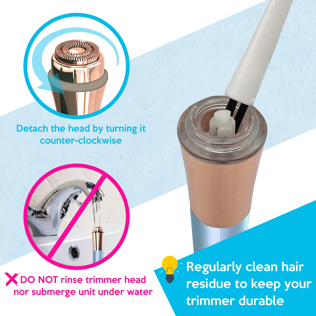 Depiladora facial profesional, rápida, precisa, indolora, de labios y barbilla, para mujeres, recargable por USB, chapada en oro de 18 quilates, cabeza flotante de doble anillo de 13 mm, luz LED de