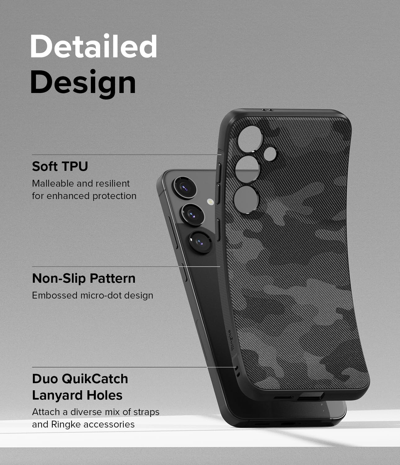 Funda Samsung Galaxy S24 Plus Ringke Onyx Camo Black Antihuellas y Antideslizante