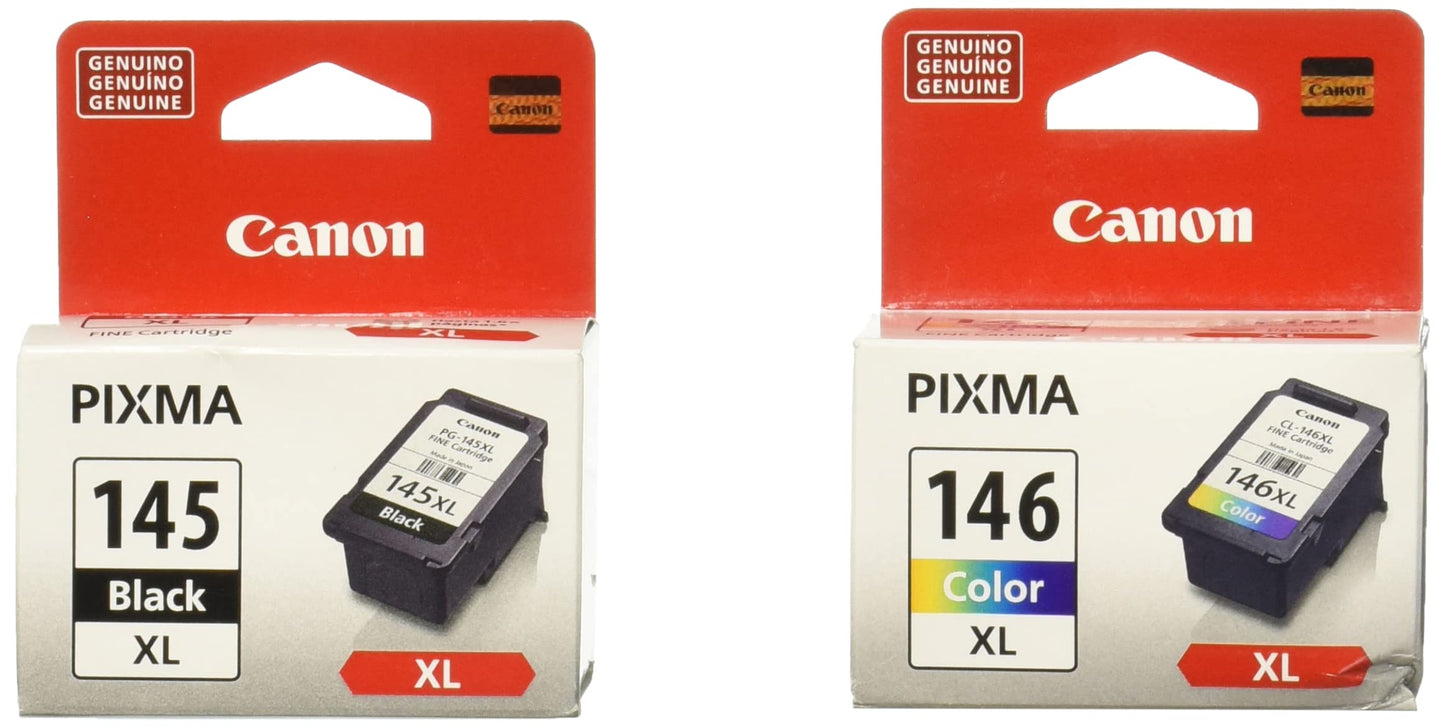 Canon Cartucho de Tinta PIXMA CL-146 XL de Color + Cartucho de Tinta PIXMA PG-145 XL Negro