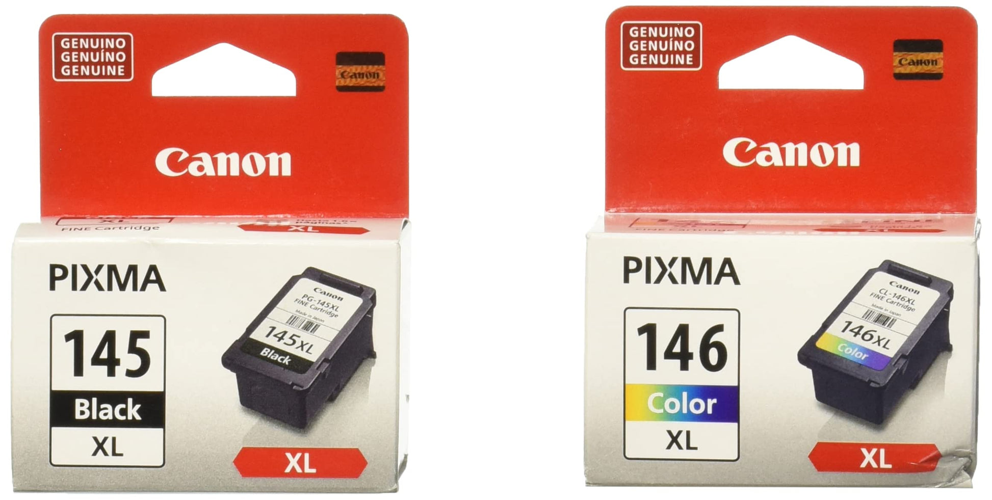 Canon Cartucho de Tinta PIXMA CL-146 XL de Color + Cartucho de Tinta PIXMA PG-145 XL Negro