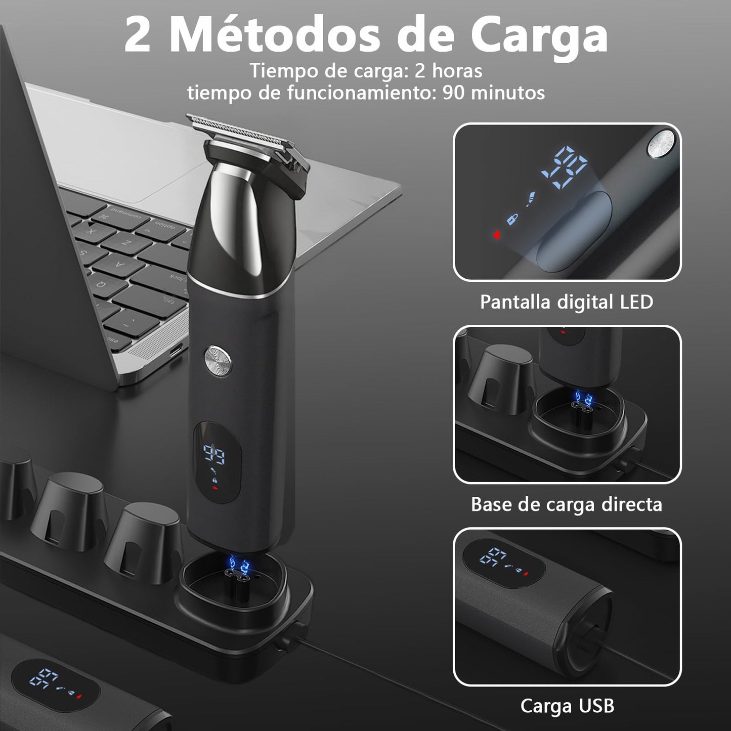 ZVXCABV 16 en 1 Kit de Rasurado para Hombre,Afeitadora Electrica,Barbero Eléctrico con Cabezal de Succión Magnético,Carga Rápida USB y Base,Máquina para Cortar Cabello de Barba/Nariz/Pelo/Cara/Cuerpo
