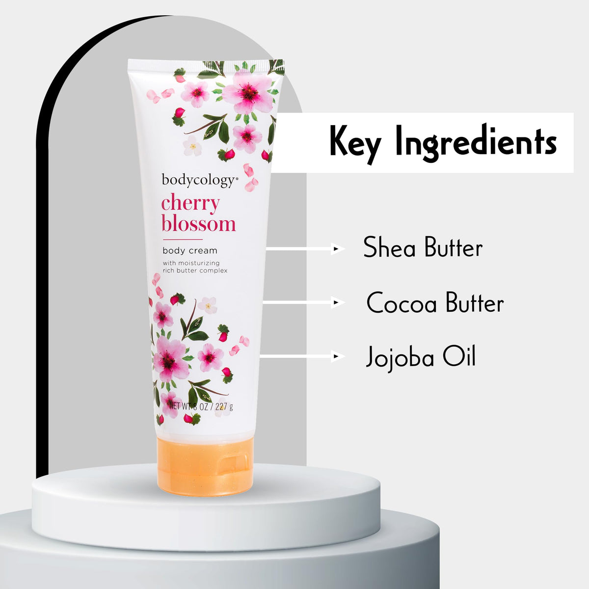 Bodycology Cherry Blossom Moisturizing Body Cream para Mujer, 8 Oz/227 gr