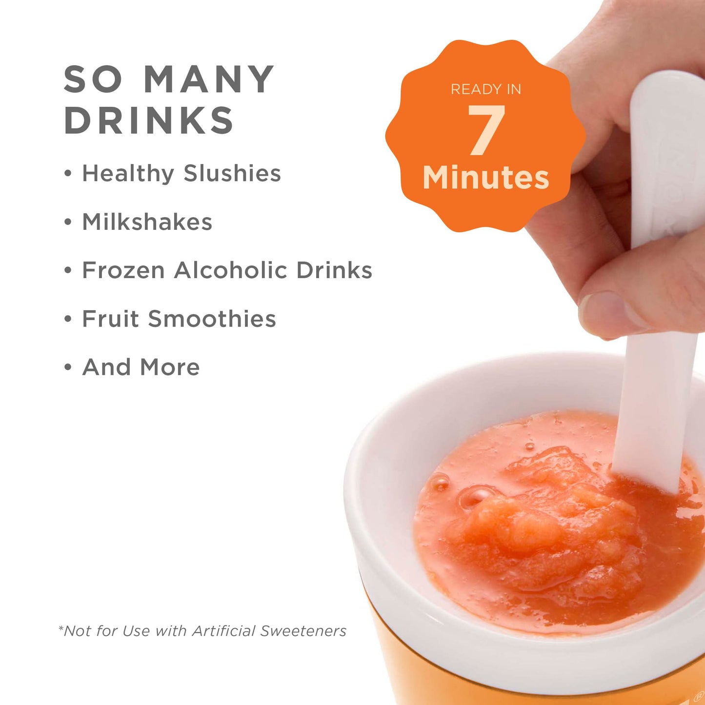 Vaso para Batidos y Nieves Zoku Anaranjado