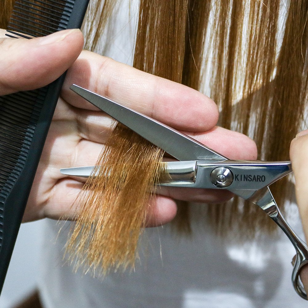 5.5" Hair scissors Convex Blades Japan 440C Silvery Professional Hair Shears Barber hair scissors Kinsaro