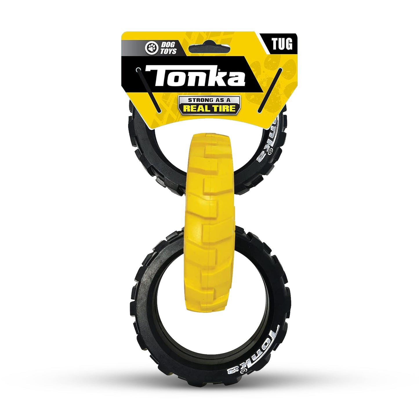 Juguete de Goma Tonka Amarillo Negro Ligero y Duradero para Perro Razas Medias y Grandes