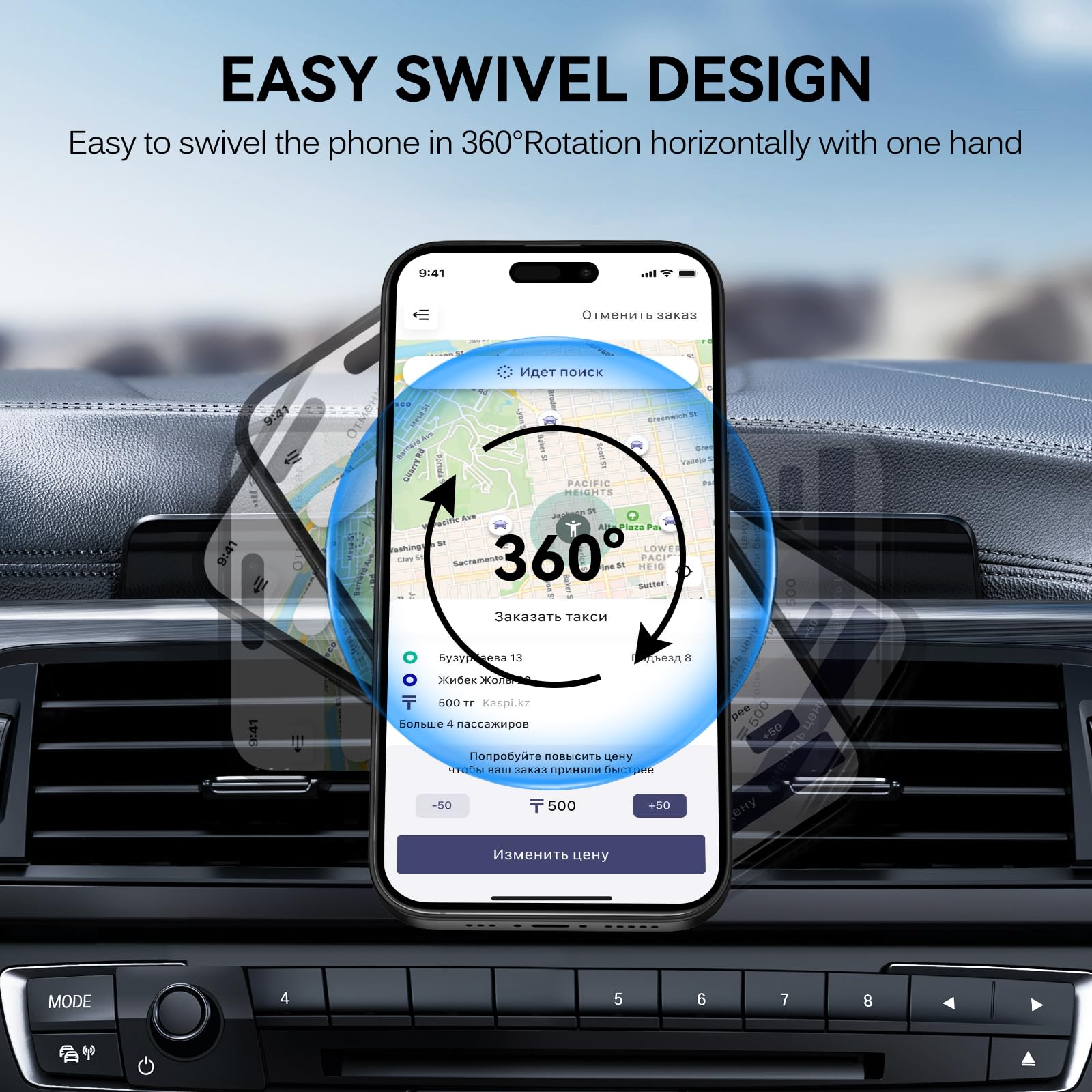 ivoler 2 Pack Soporte Celular Auto Magnético, Porta Base Celular Auto, Iman Coche Móvil para Rejilla del Aire, 360°Rotación, Soporte Magnético Móvil Coche para Smartphone, iPhone, Negro