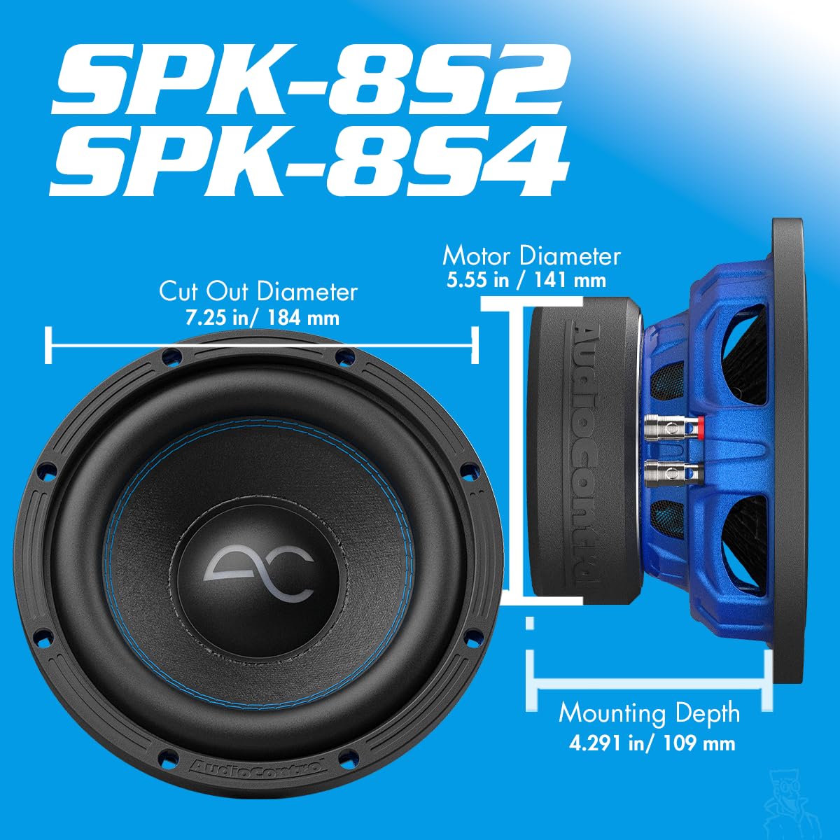AudioControl Spike Series Subwoofers (8" - 4 Ohm)
