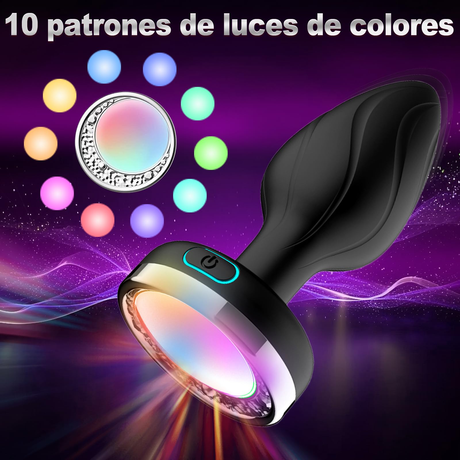 Vibrador Anal Masajeador de Próstata con Control Remoto y 10 Modos de Vibración e Iluminación
