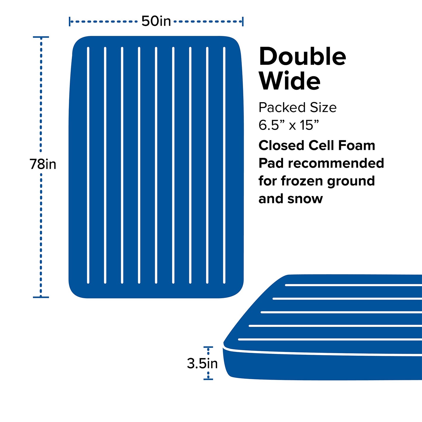 Big Agnes Divide - Almohadilla de dormir ligera y compacta para cámara de aire de 3 estaciones, doble ancho, color oliva cálido