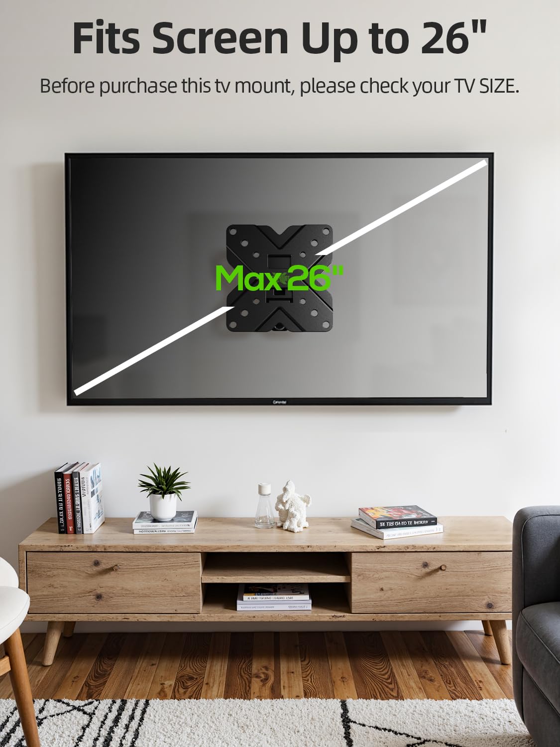 Soporte de Pared para TV y Monitor USX MOUNT Negro con Giro e Inclinación para 10-32 Pulgadas