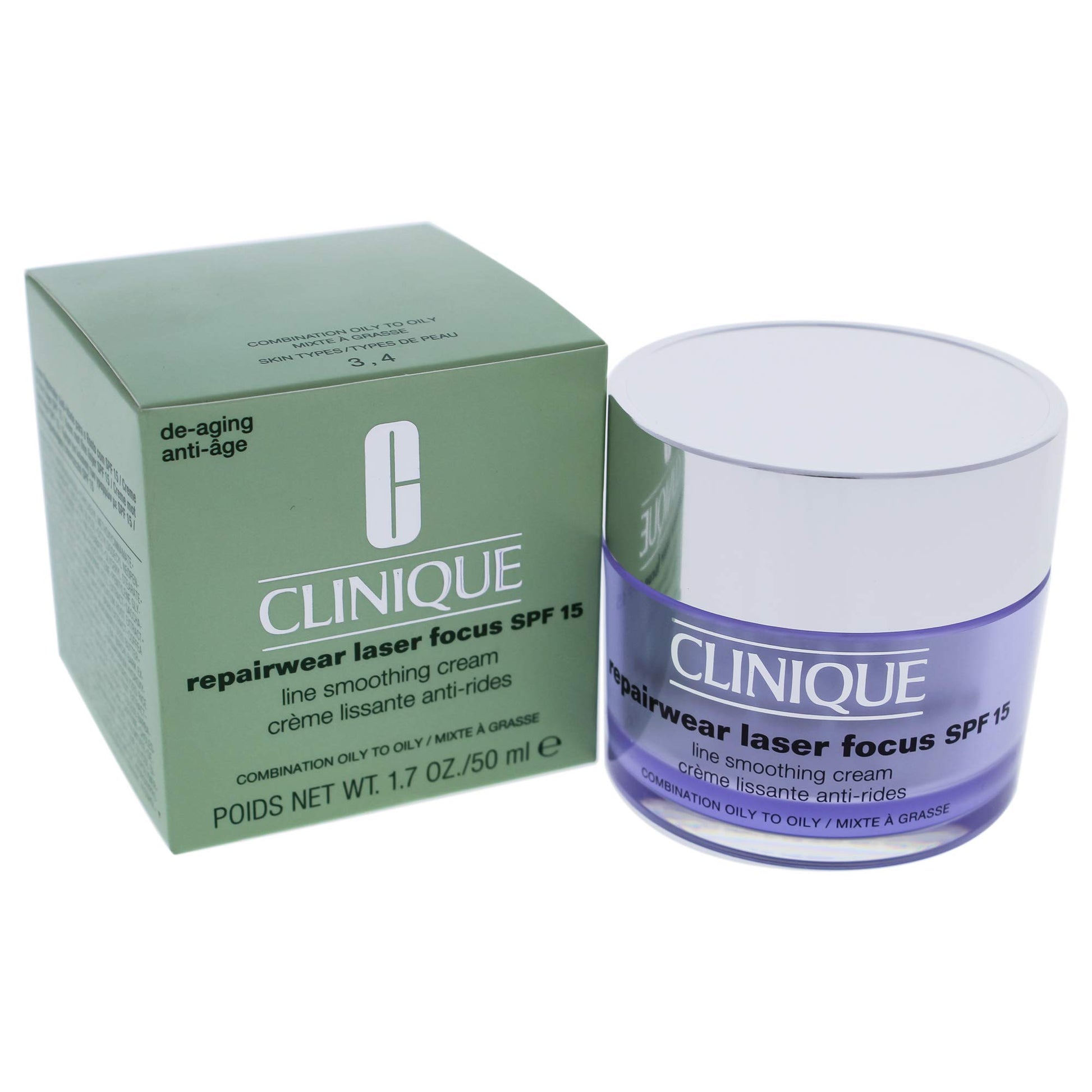 Clinique Repairwear Laser Focus Line Smoothing Cream SPF 15 - Combination Oily to Oily For Women 1.7 oz Cream