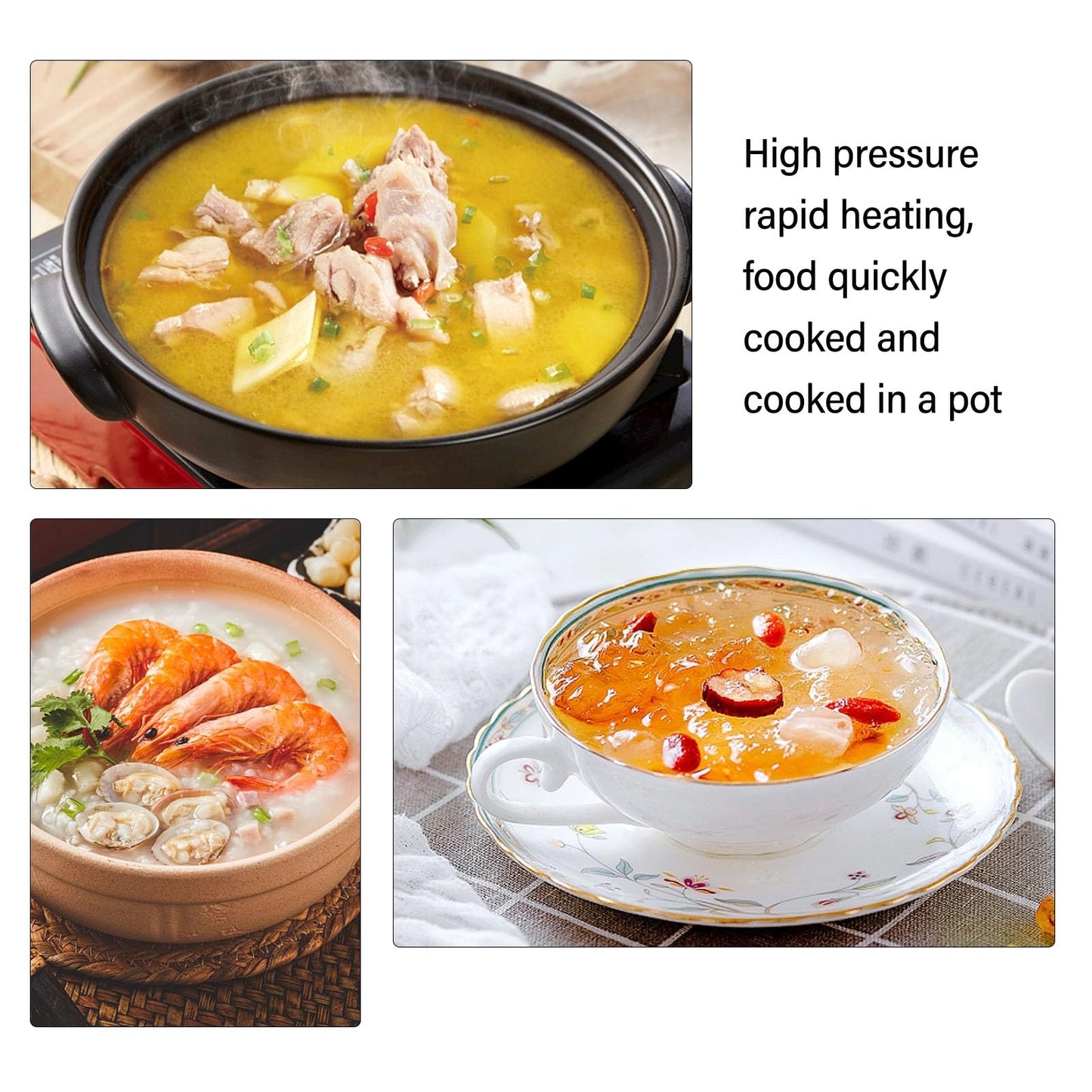 Luqeeg Olla a Presión de Acero Inoxidable de 2 Litros, Cocción Eficiente y Rápida, Multifunción, Compatible con Inducción
