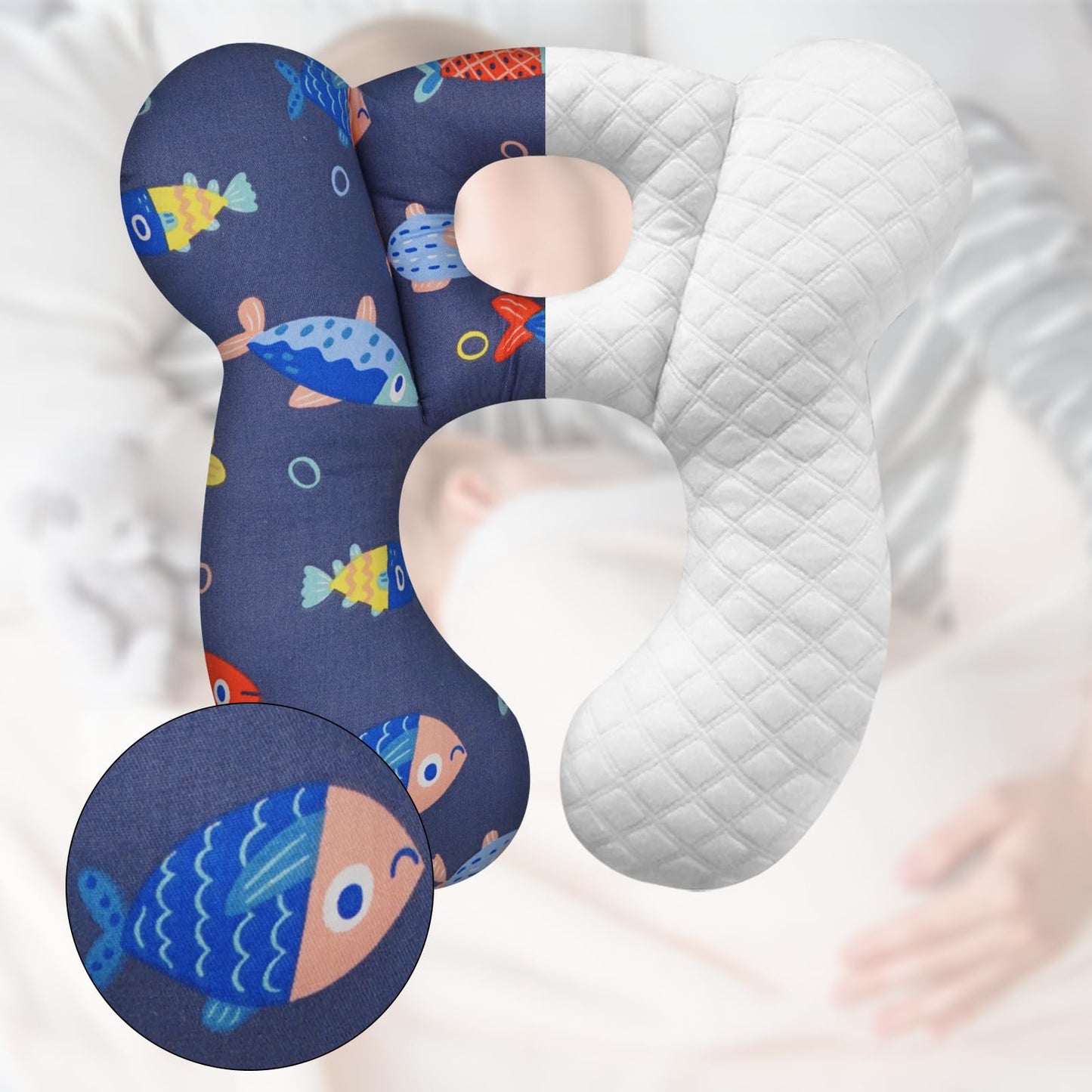 Almohada de viaje para bebé, cojín suave y agradable a la piel para asiento de coche, carriola y carriola (estilo G)