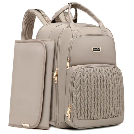 Mochila para Pañales Qualyphant Gris Grande Expandible para Mamá y Papá