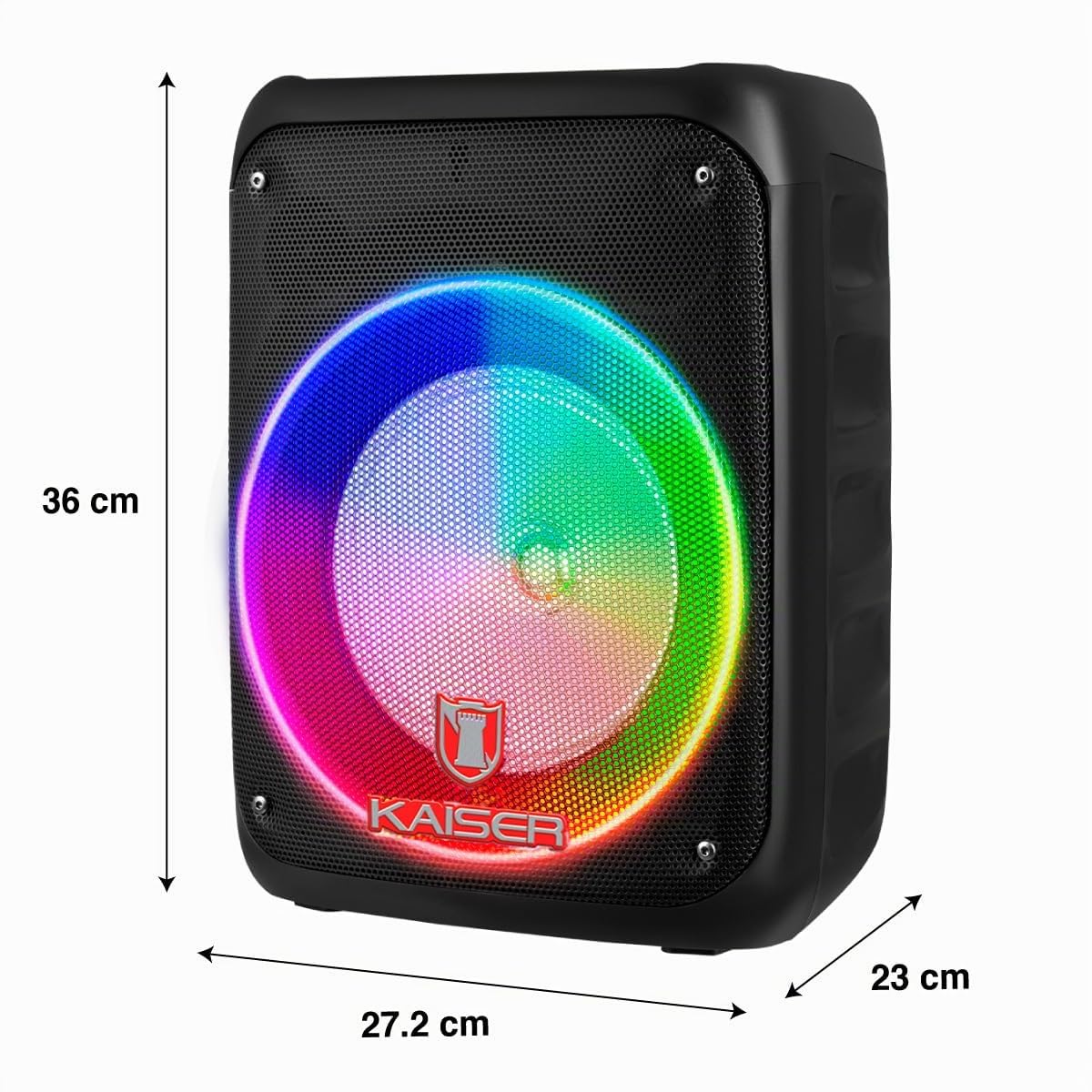 Bocina Bluetooth Kaiser Negra Portátil Recargable Light 20W RMS