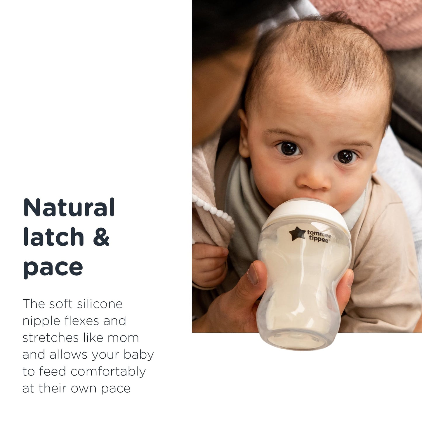 Tommee Tippee Closer to Nature Baby Bottle Anti-Colic Valve, Breast-Like Nipple for Natural Latch, BPA-Free - Slow Flow, 9 Ounce, 3 Count